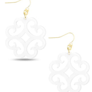 Circular Wave Pattern Resin Drop Earring