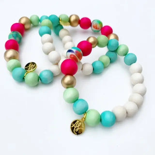 Lime Abstract Stacking Bracelet