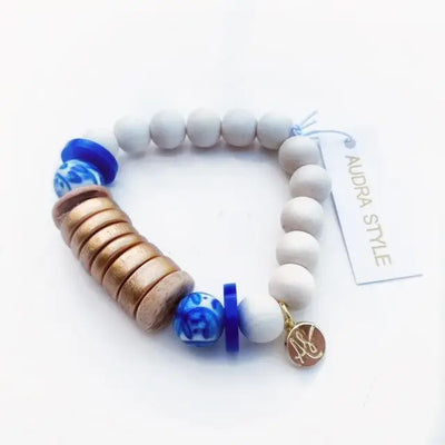 Gold Disk Colorful Stacking Bracelet