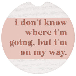 "On My Way" Round Car Coaster