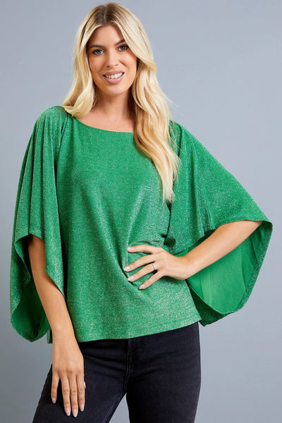 Glitz & Glam Shimmery Kimono Sleeve Knit Top