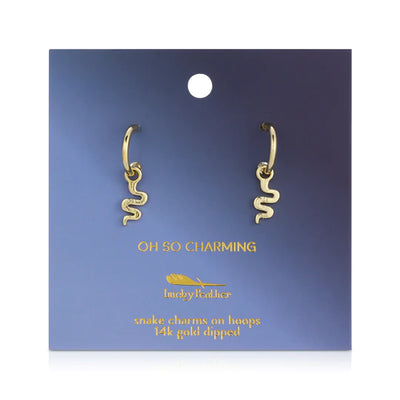 Lucky Feather Hoops with Drop