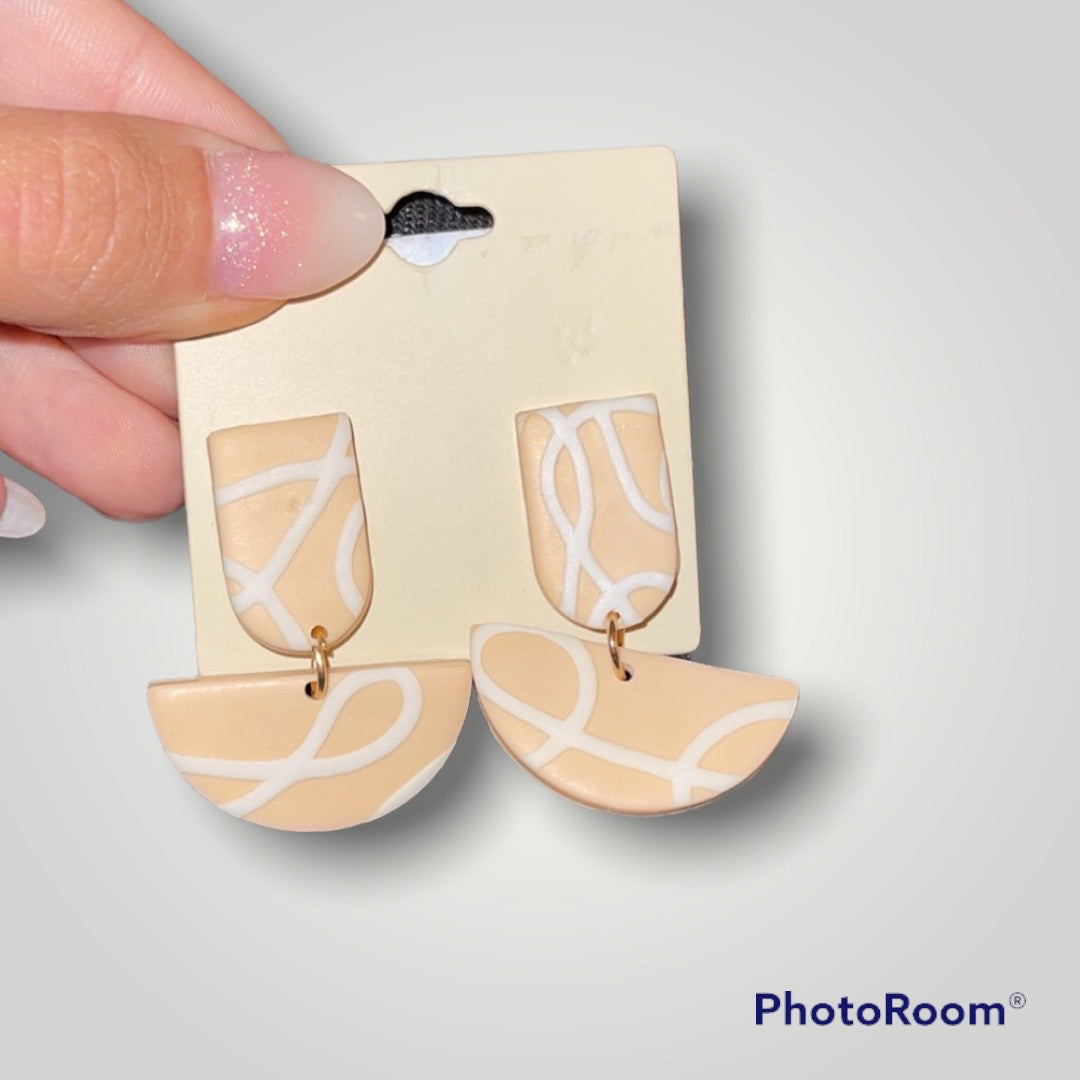 Geometric Clay Drop Earrings