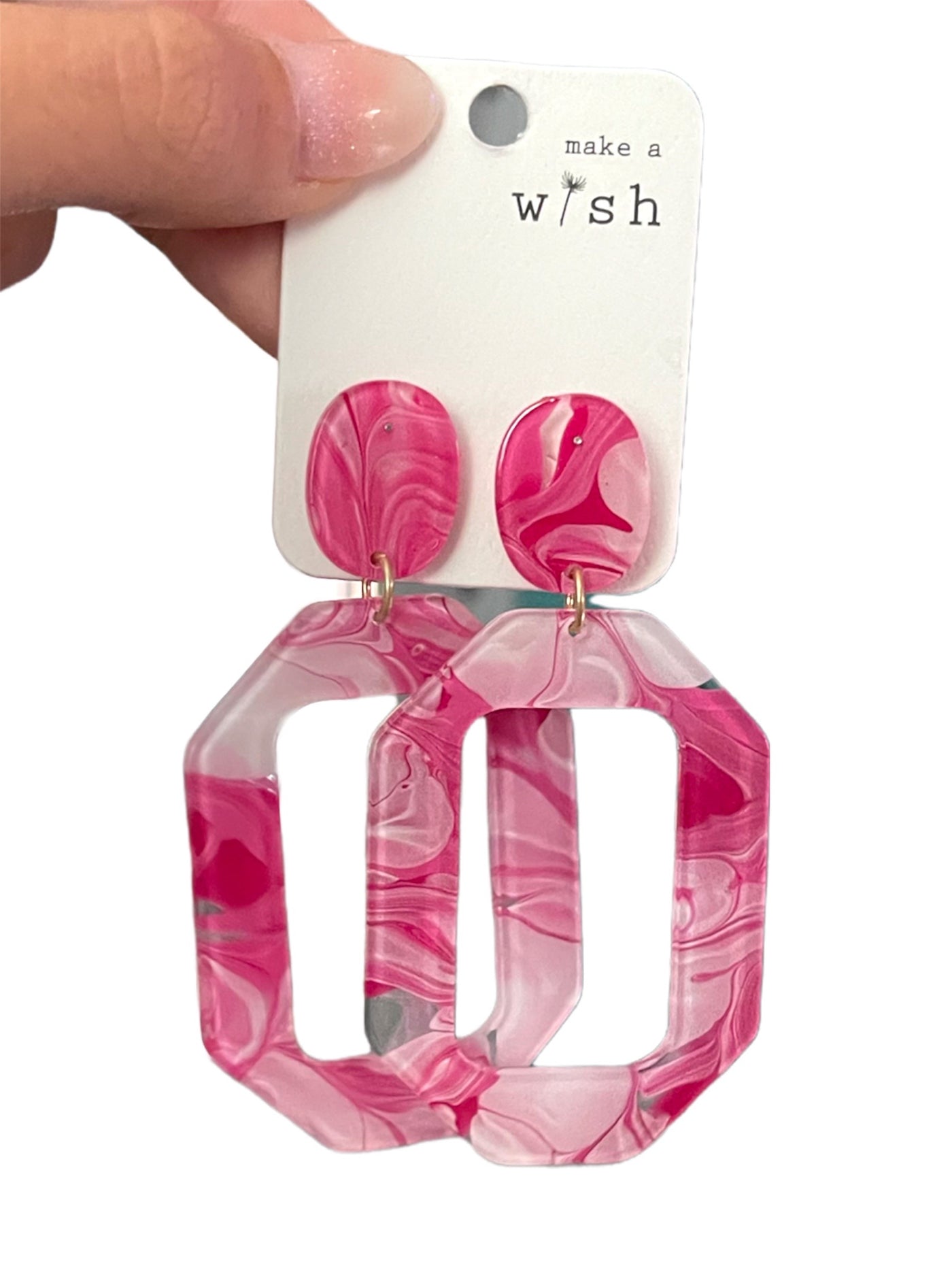 Pink Mix Resin Earrings