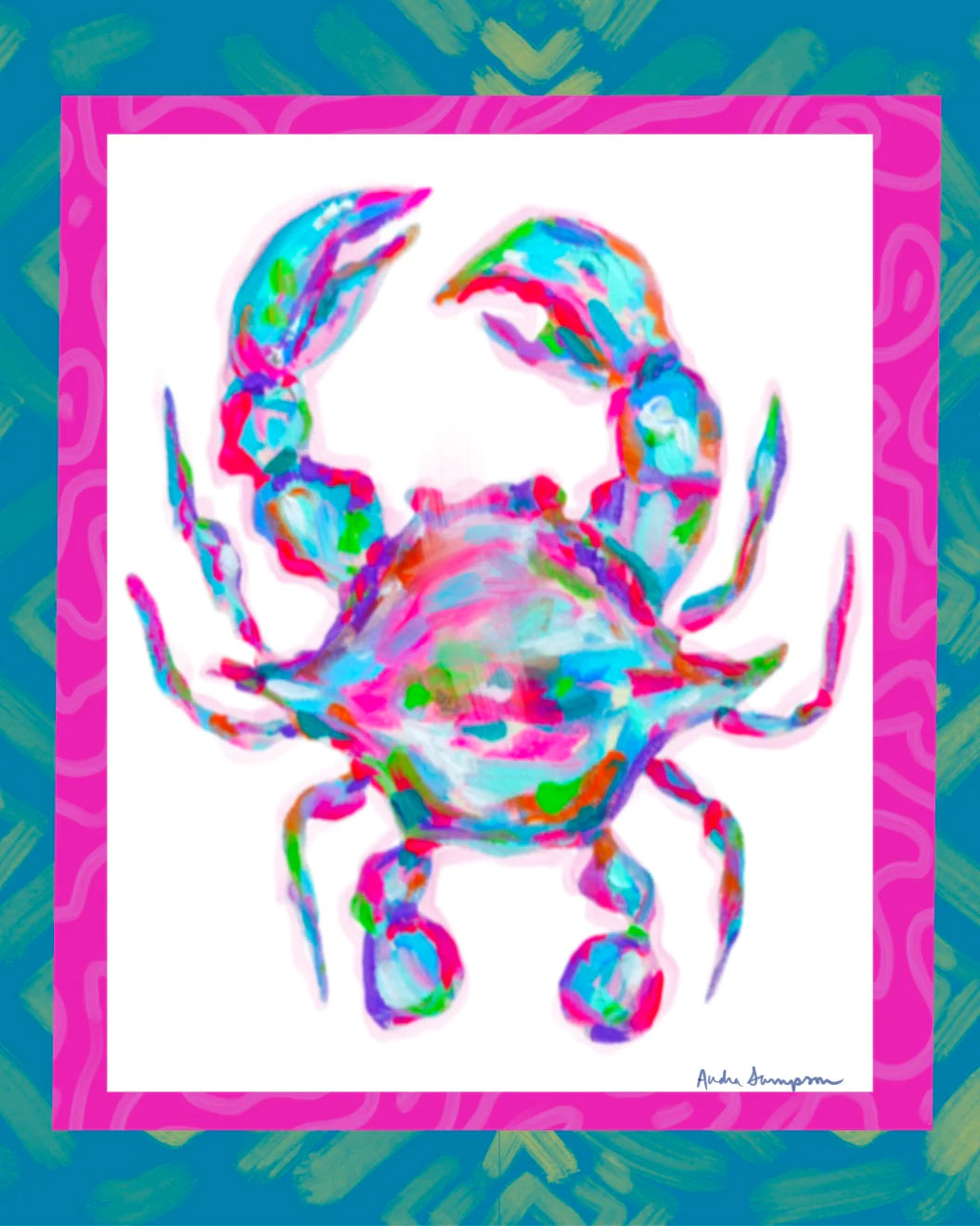 Pink Crab Canvas Artwork