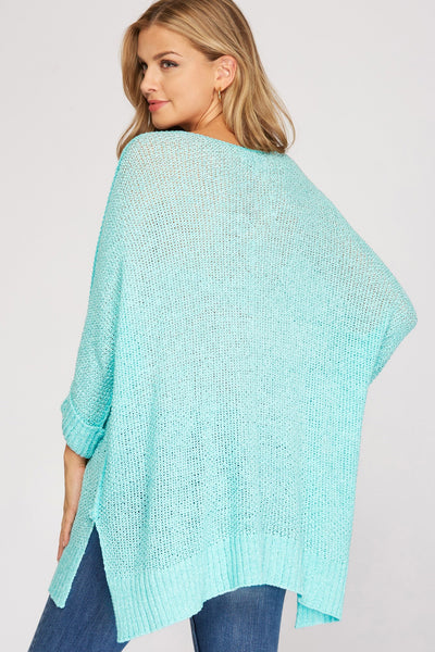 Hi Low Knit Oversized One Size Sweater