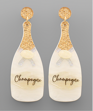 Champagne Bottle Acrylic Earrings