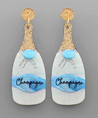 Champagne Bottle Acrylic Earrings