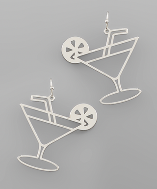 Cocktail Glass Outline Earrings