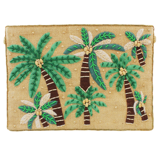 Palm Tree Embellished Clutch