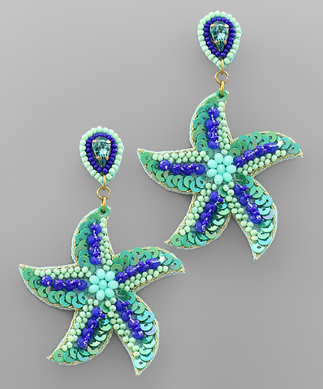 Bead Starfish Earrings