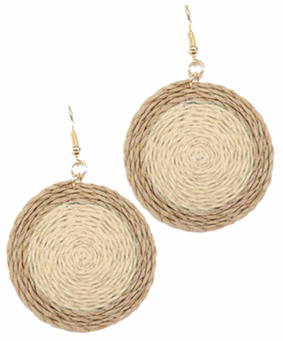Rattan Circle Earrings