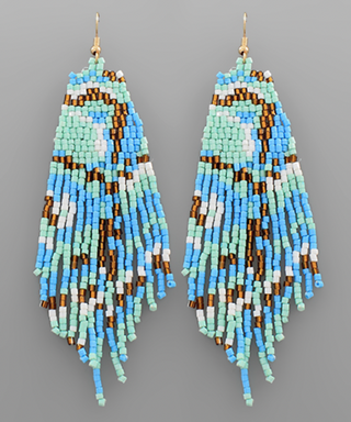 Seed Bead Tassel Earrings