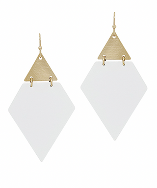 Pentagon & Triangle Color Coat Earrings