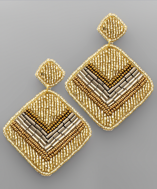 Soft Diamond Seed Bead Earrings