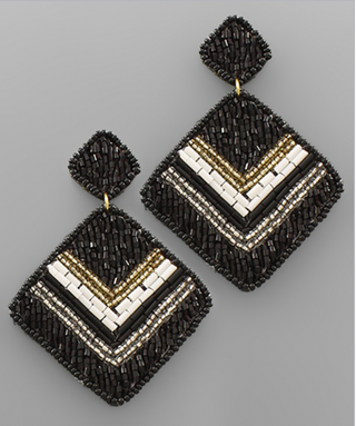 Soft Diamond Seed Bead Earrings