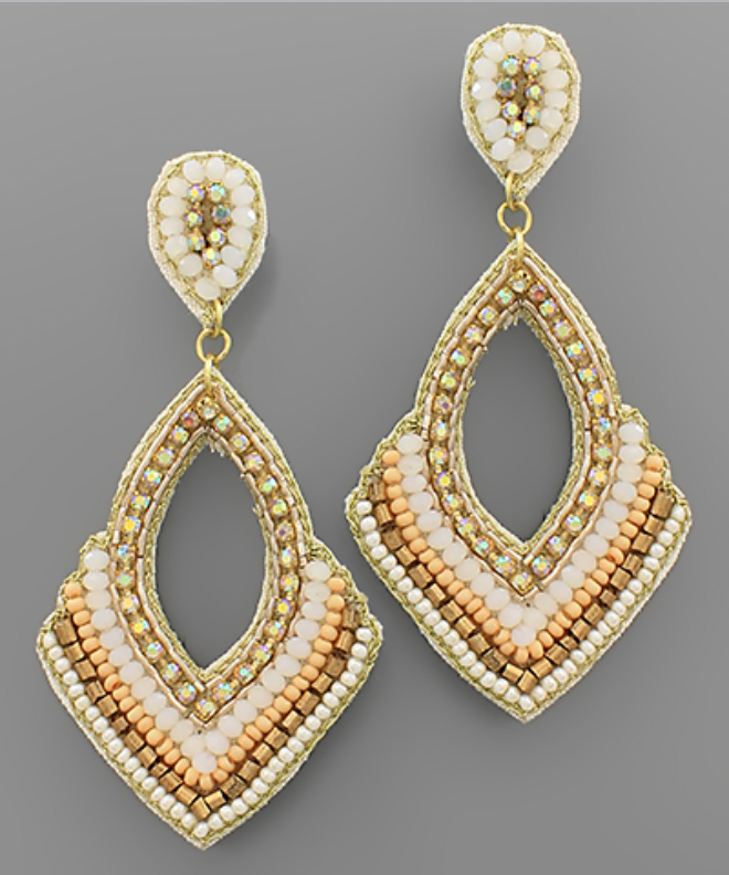 Gold Detailed Seed Bead Earrings