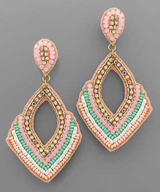 Gold Detailed Seed Bead Earrings