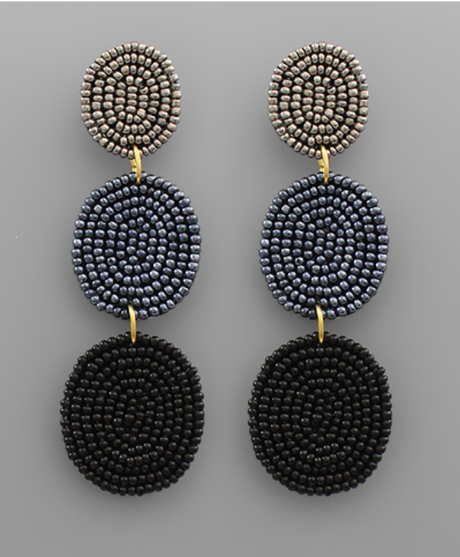 3 Dot Seed Bead Earrings