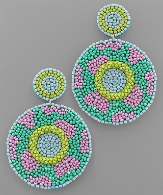 Multi Beaded Circle Drop Earring