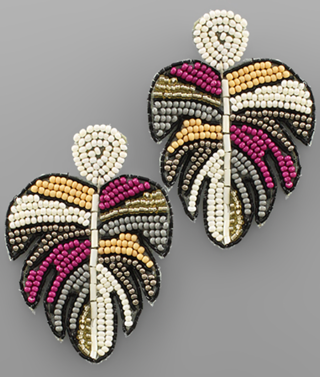 Leaf Beaded Sead Earring