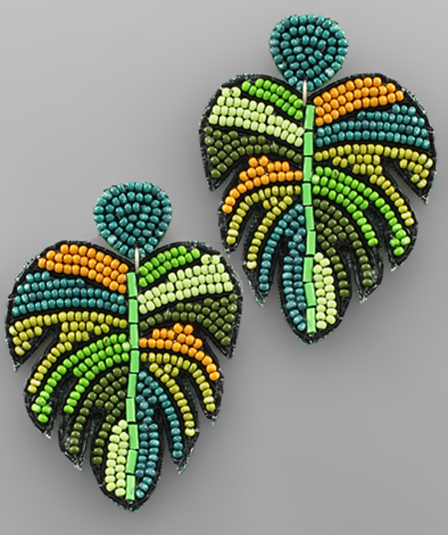 Leaf Beaded Sead Earring