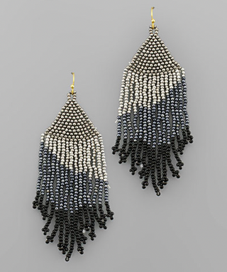 Tassel Bead Triangle Earring