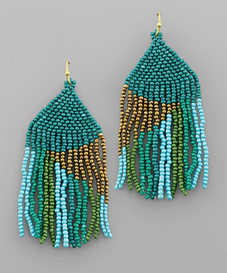 Beads Tassel Triangle Earring