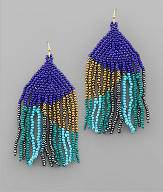 Beads Tassel Triangle Earring