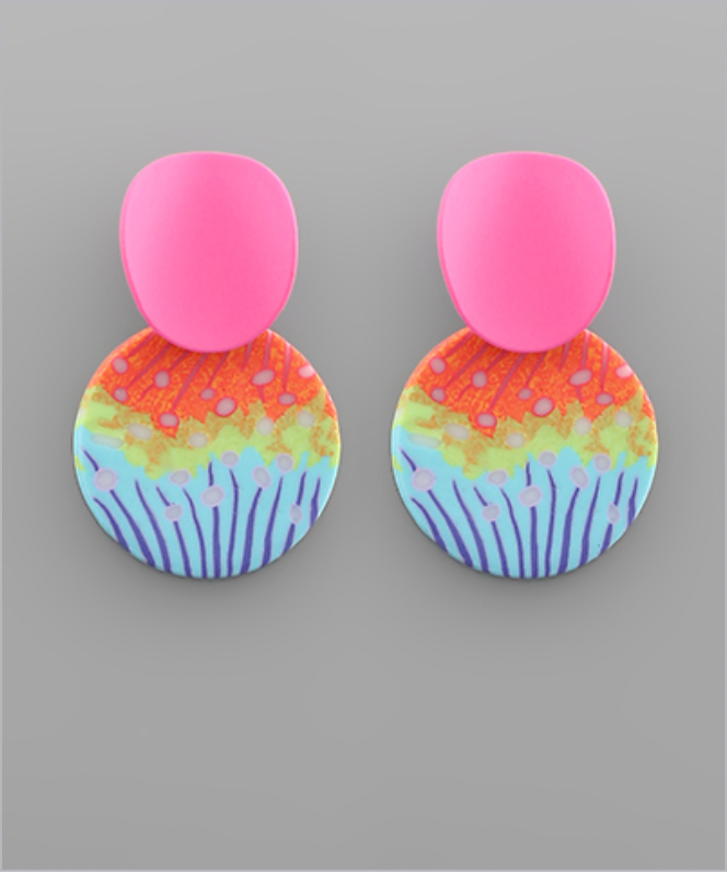 Bright Colored Clay Earrings