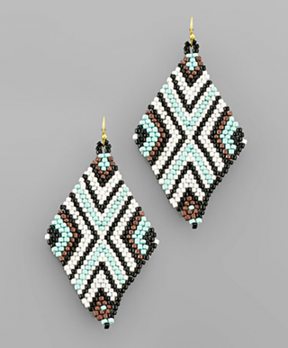 Seed Bead Diamond Earrings