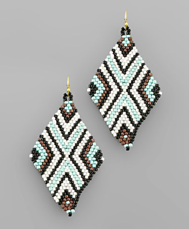 Seed Bead Diamond Earrings