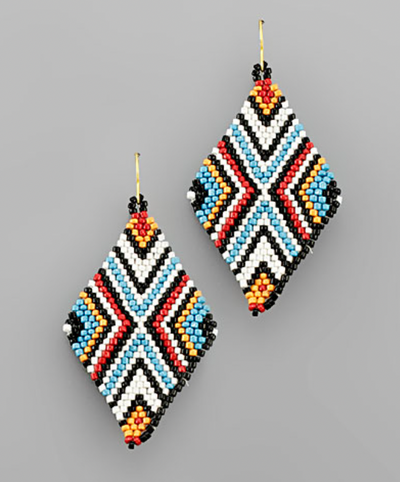 Seed Bead Diamond Earrings