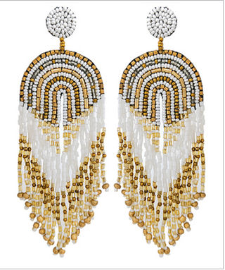 Seed Bead Arch Fringe Earrings