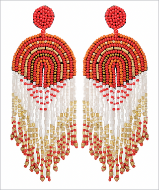 Seed Bead Arch Fringe Earrings