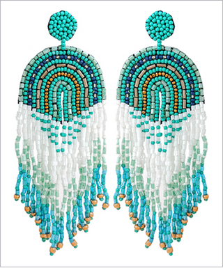 Seed Bead Arch Fringe Earrings