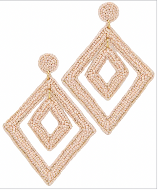 Double Rhombus Bead Dangle Earrings