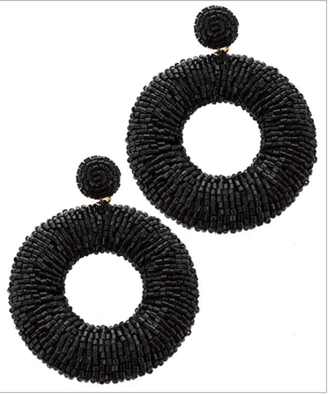 Beaded Circle Dangle Earrings