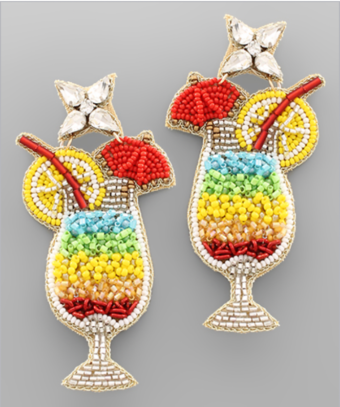 Mix Cocktail Glass Earrings