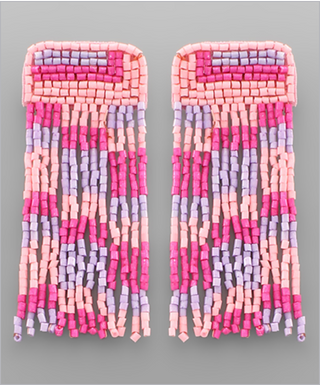 Jellyfish Beaded Tassel Earrings