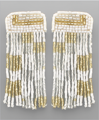Jellyfish Beaded Tassel Earrings