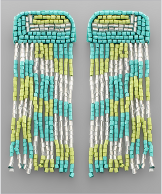 Jellyfish Beaded Tassel Earrings
