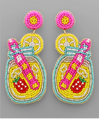 Fruit Cocktail Beaded Earrings