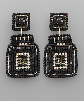 Beaded Perfume Bottle Earrings
