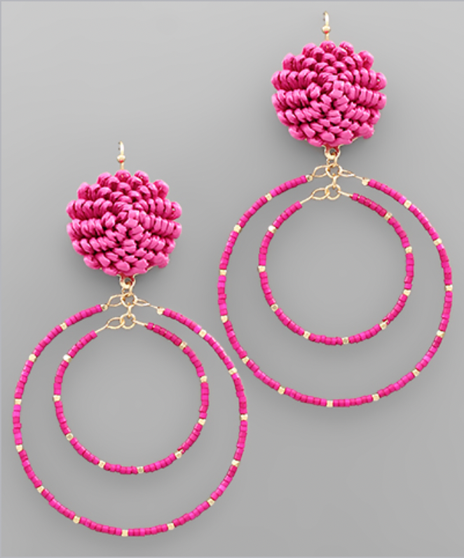 Double Circle Flower Earrings