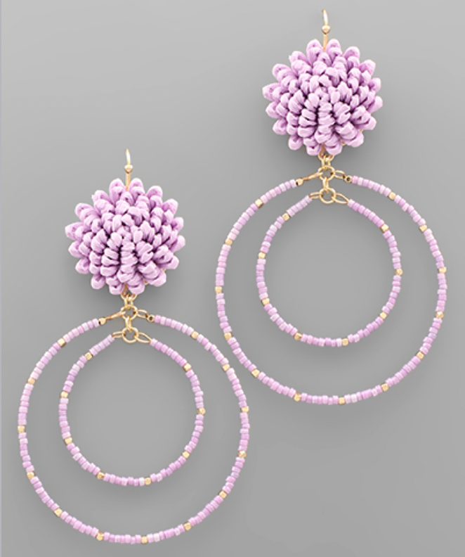 Double Circle Flower Earrings