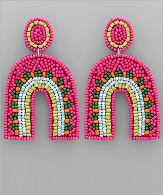 Beaded Arch Dangle Earrings