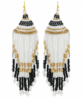 Seed Bead Tassel Earrings