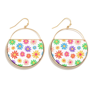 Flower Metal Drop Earring
