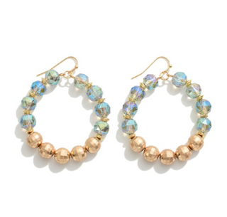 Beaded Hoops With Disco Ball Beads